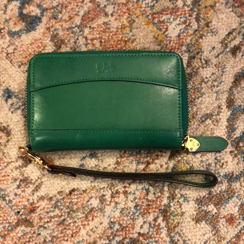 Green Ralph Lauren Wristlet